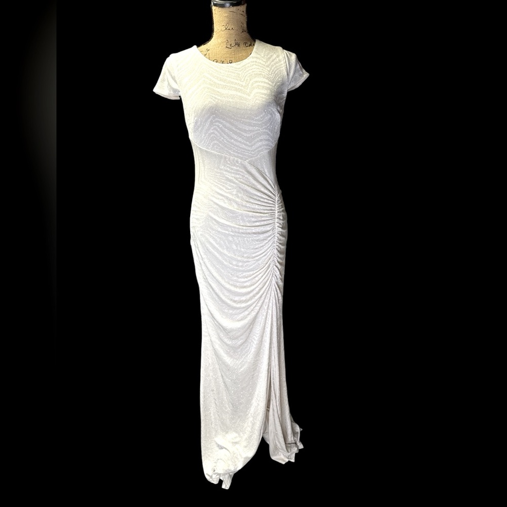 Size 10 Calvin Klein, Sparkly cream colored evening gown